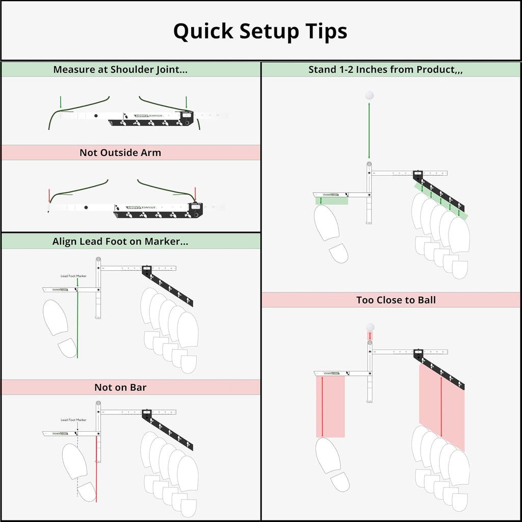 Golf Stance and Alignment Training Aid – Setup Left & Right Handed - Proper Ball Position & Foot Placement Golf