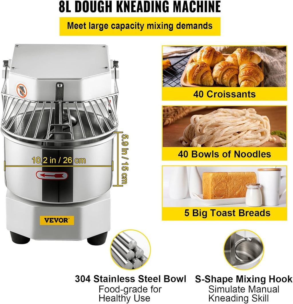 8.5Qt Commercial Food Mixer Timing Function 450W Commercial Mixer
