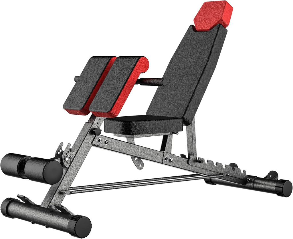 Finer Form Multi-Functional FID Weight Bench for Full All-in-One Body Workout – Hyper Back Extension, Roman Chair
