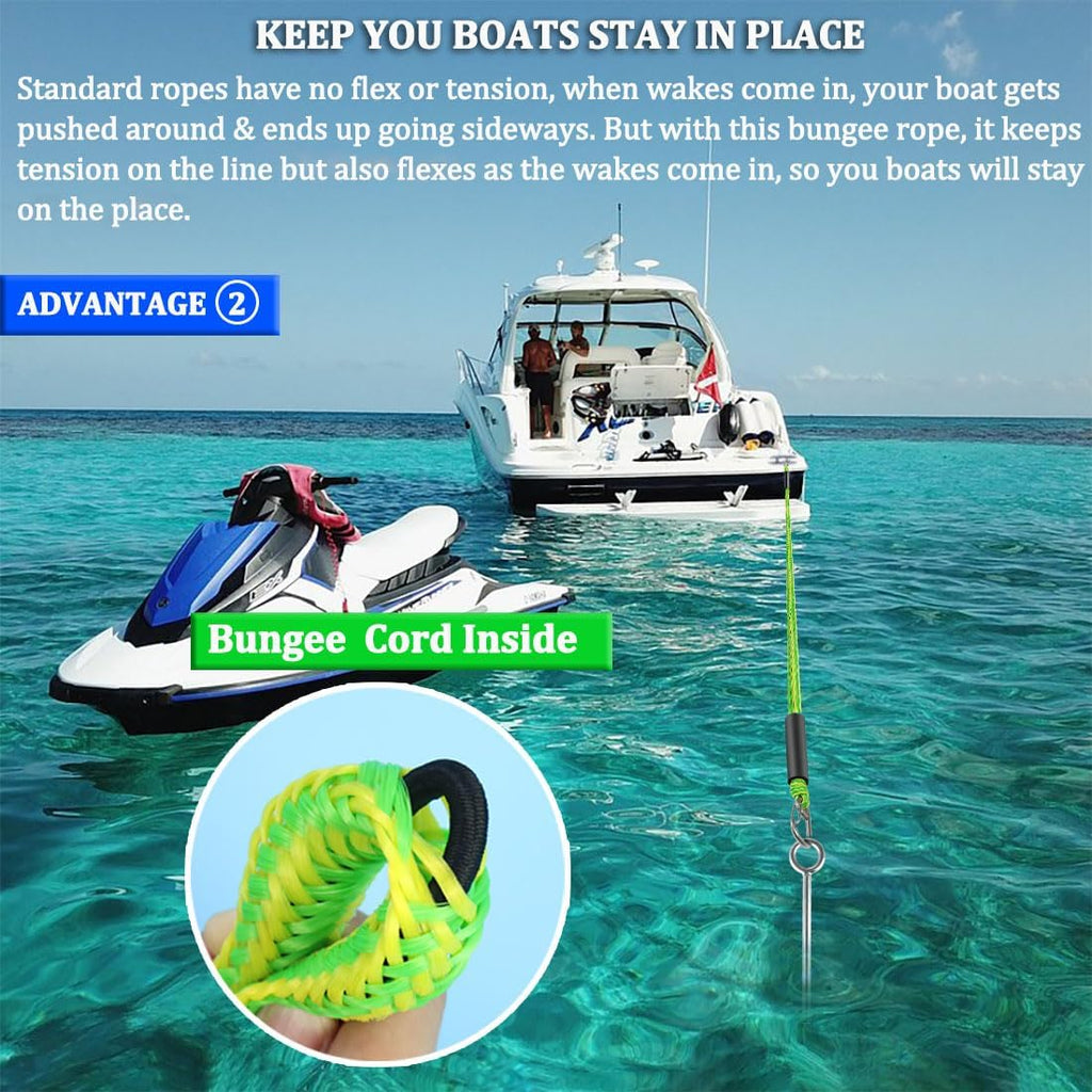 Boat Bungee Dock Lines, Boat Bungee Anchor Lines, Boat Bungee Anchor Rope, PWC Anchor Line, PWC Accessories, Jet Ski