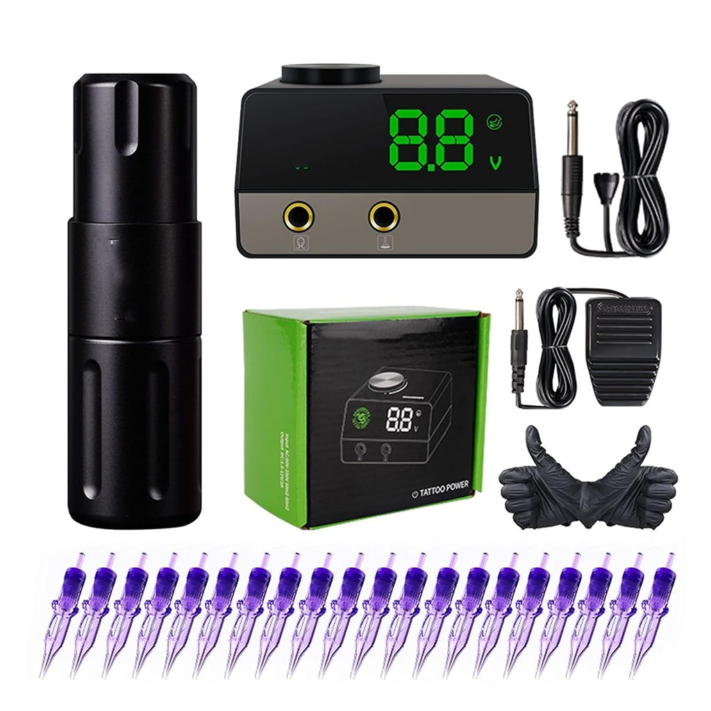 Rotary Tattoo Machine Pen With Dual Mode Switch LCD Mini Power Kit Mast Pro Cartridge Needles Tattoo Supply Set
