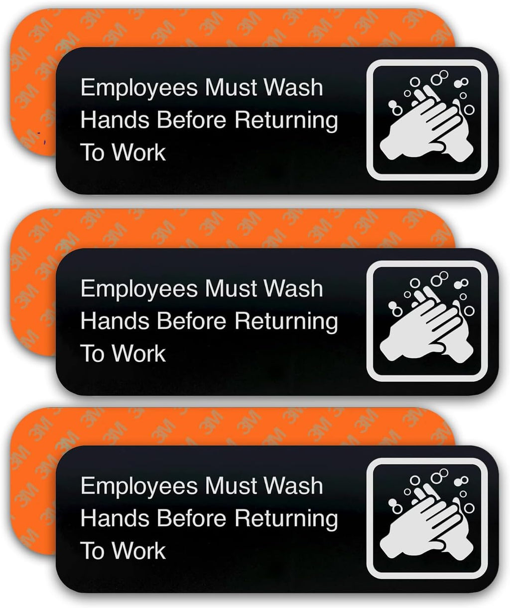 ADASigns Employees Must Wash Hands Before Returning to Work Sign 3 Pack