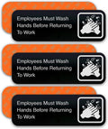 ADASigns Employees Must Wash Hands Before Returning to Work Sign 3 Pack