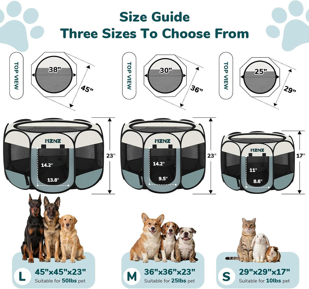 Dog Cat Playpen, Portable Small Animal Playpen Crate Indoor for Dogs Cats Rabbits, Foldable Guinea Pigs Bunny Cage