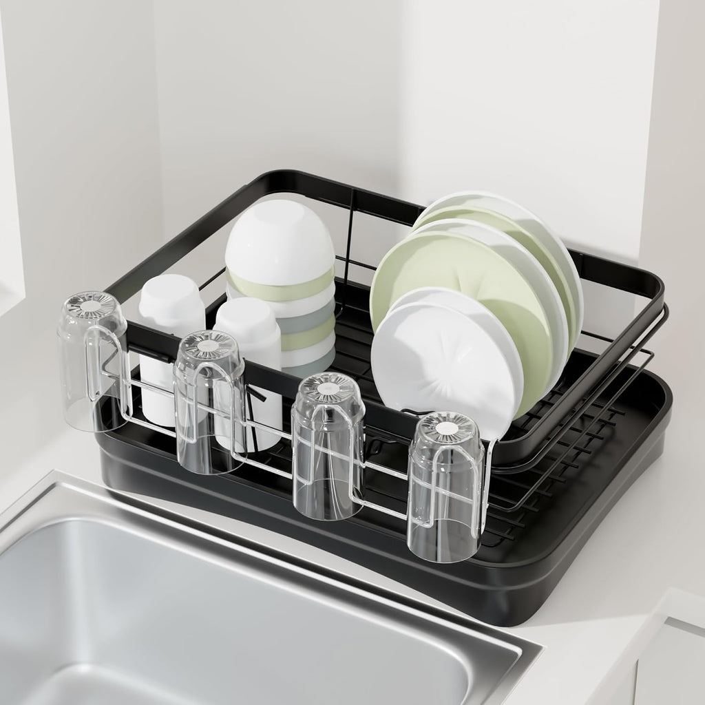 12 Inch, Stainless Steel Cup Drying Rack with 4 Hooks Kitchen Mug Holder