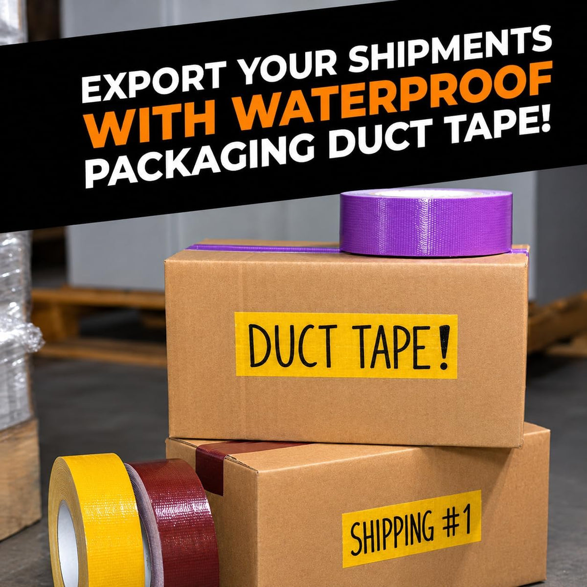 WOD Industrial Grade Tan (Beige) Duct Tape, 2 inch x 60 Feet