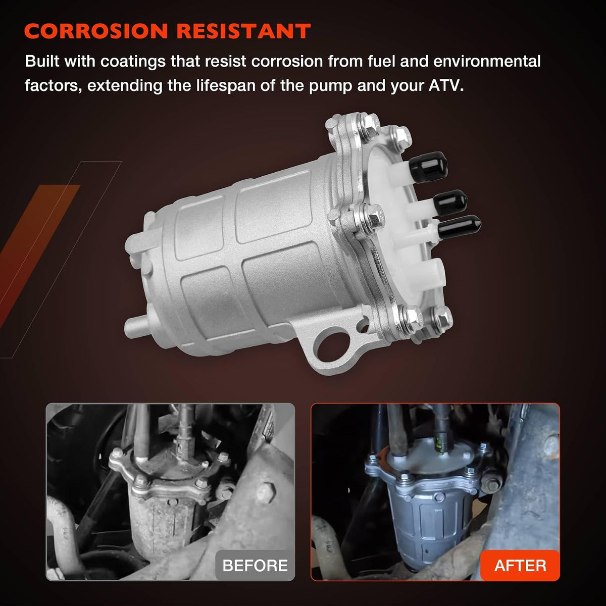 Fuel Pump Compatible with Honda ATV Models (2007-2014 Rancher 420 TRX420, 2012-2013 Foreman 500 TRX500, 2008-2009 TRX700XX) - Replace# 16700-HP5-602