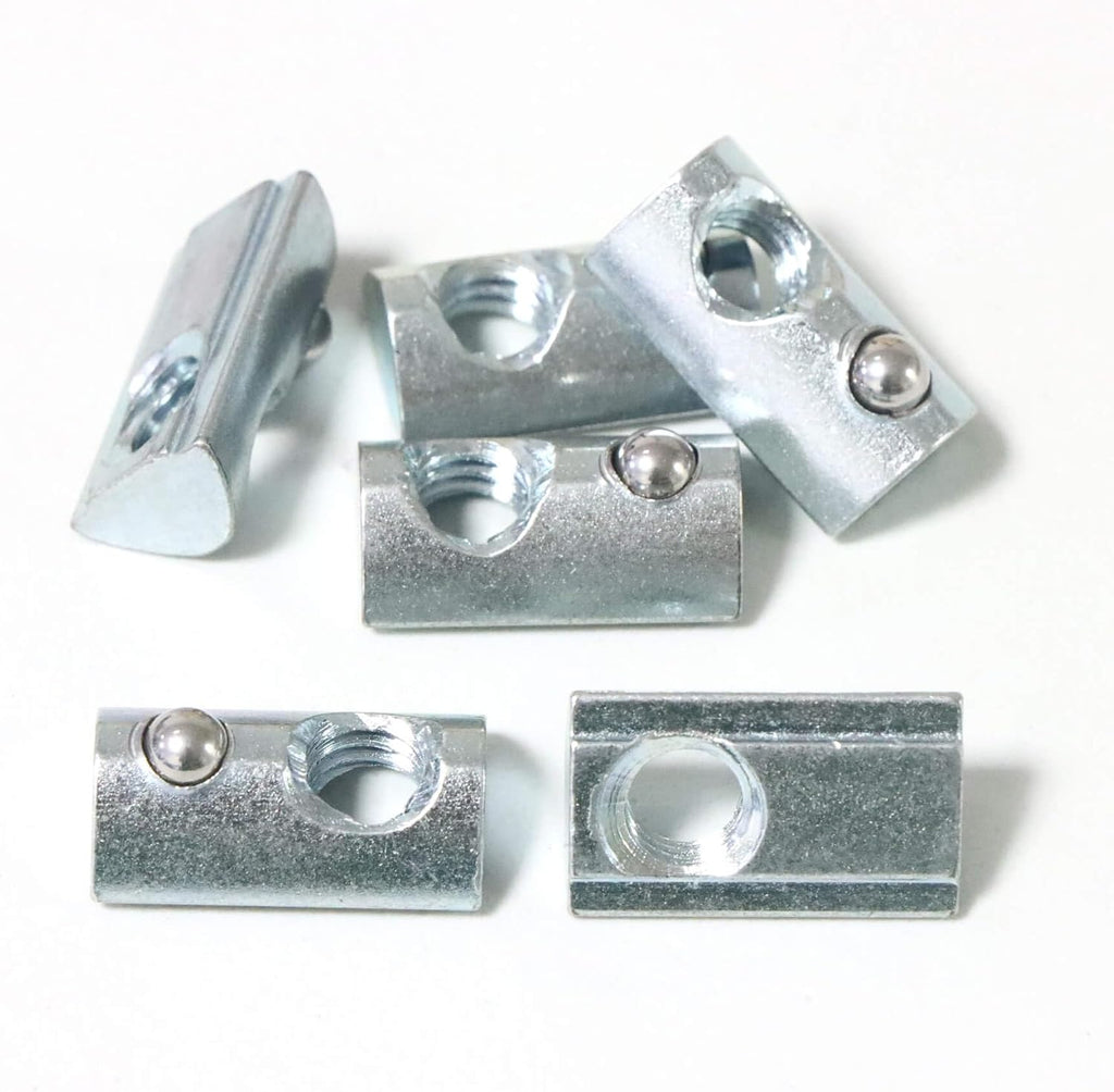 20 Packs 5/16-18 Threaded Steel Roll in T-Nut with Ball Spring, T Slot Accessories for Aluminum Extrusion Profile Rail
