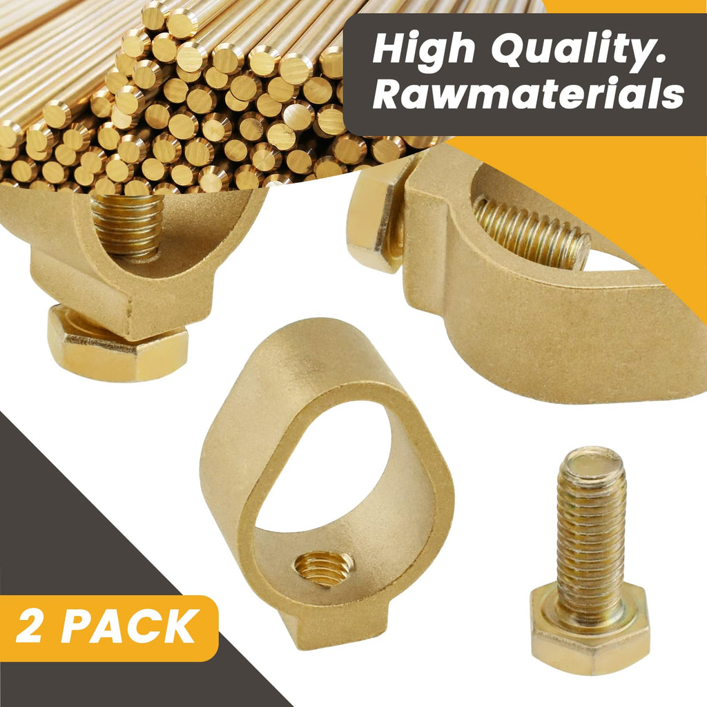 BaYiToo 2 Pcs Direct Burial Ground Rod Clamp