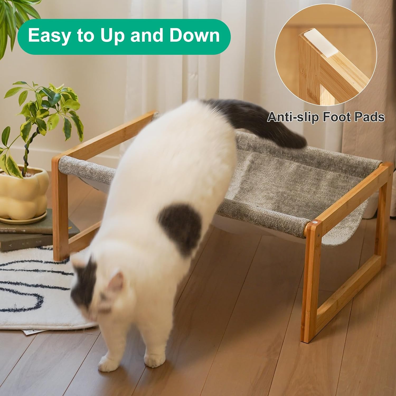 Elevated Cat Bed, Large Hammock for Outdoor, 25 X 16.5 Inch Pet Furniture for Kitty, Puppy, Rabbit, Bunny and Small