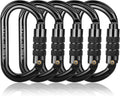 CE Certified Auto Locking Climbing Carabiners, Professional 25KN (5620 lbs) Heavy Duty Caribeaners for Rappelling