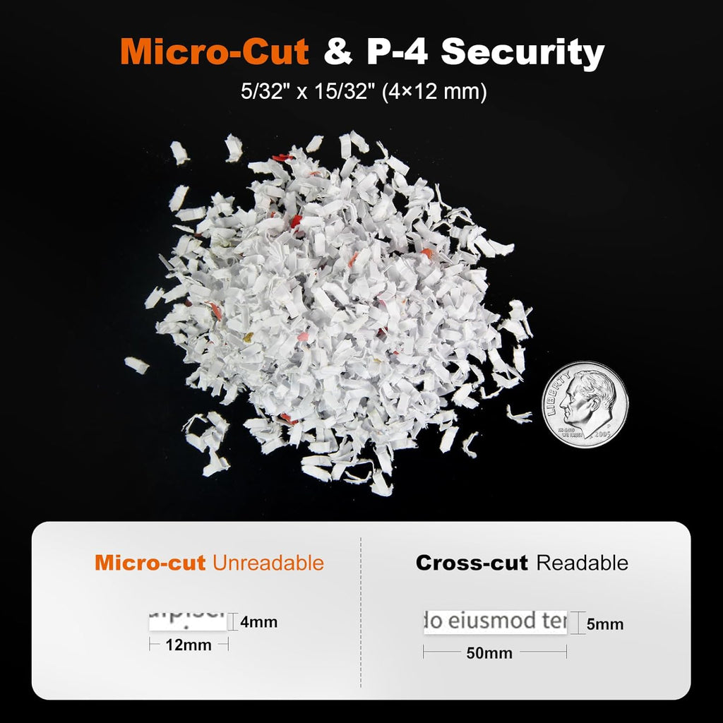 120-Sheet Autofeed Micro-Cut 30-Min Run Heavy Duty Paper Shredder | P-4 Security Level, Jam-Proof, 62dB Ultra-quiet