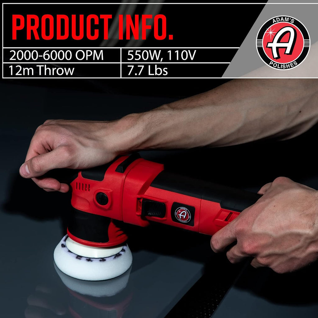 SK Pro 12mm Car Polisher - Professional Dual Action Polisher For Car Detailing - Paint Correction, Waxer Buffer DA