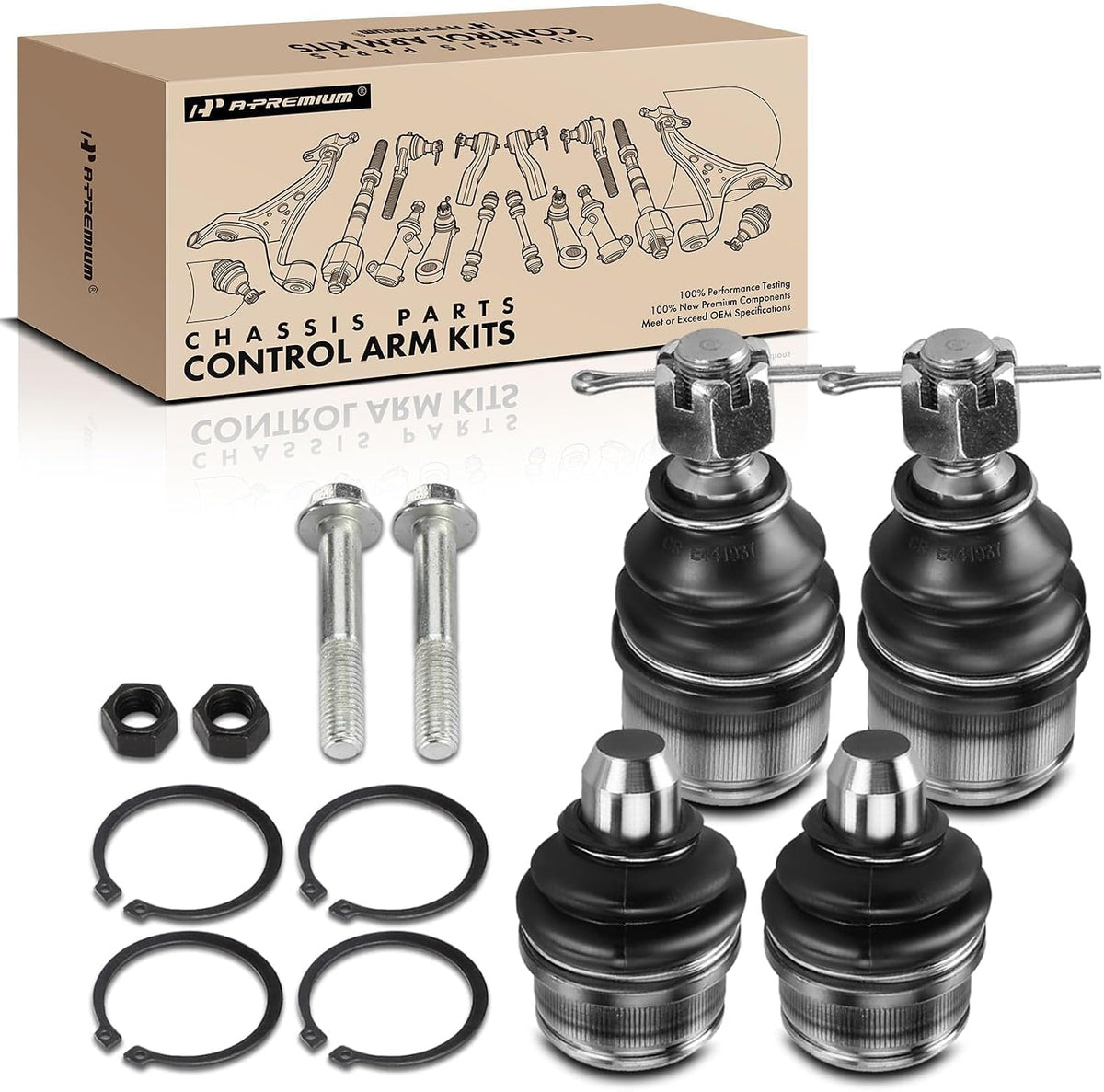 A-Premium Front Upper & Lower Ball Joint Kit, Compatible with Ford