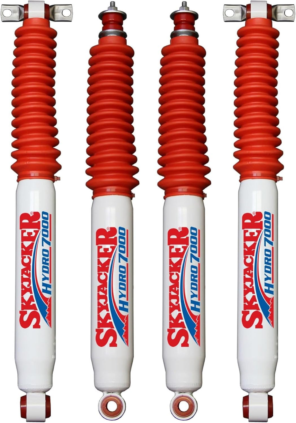 TrendsAuto Set of Hydro 7000 Series Front & Rear Hydraulic Action Shocks fits 2007 2018 Wrangler JK & Rubicon 2WD 4WD with 1-2.5” Front & 2-3.5” Rear Lift | Durable Design | Velocity-Sensitive Valving