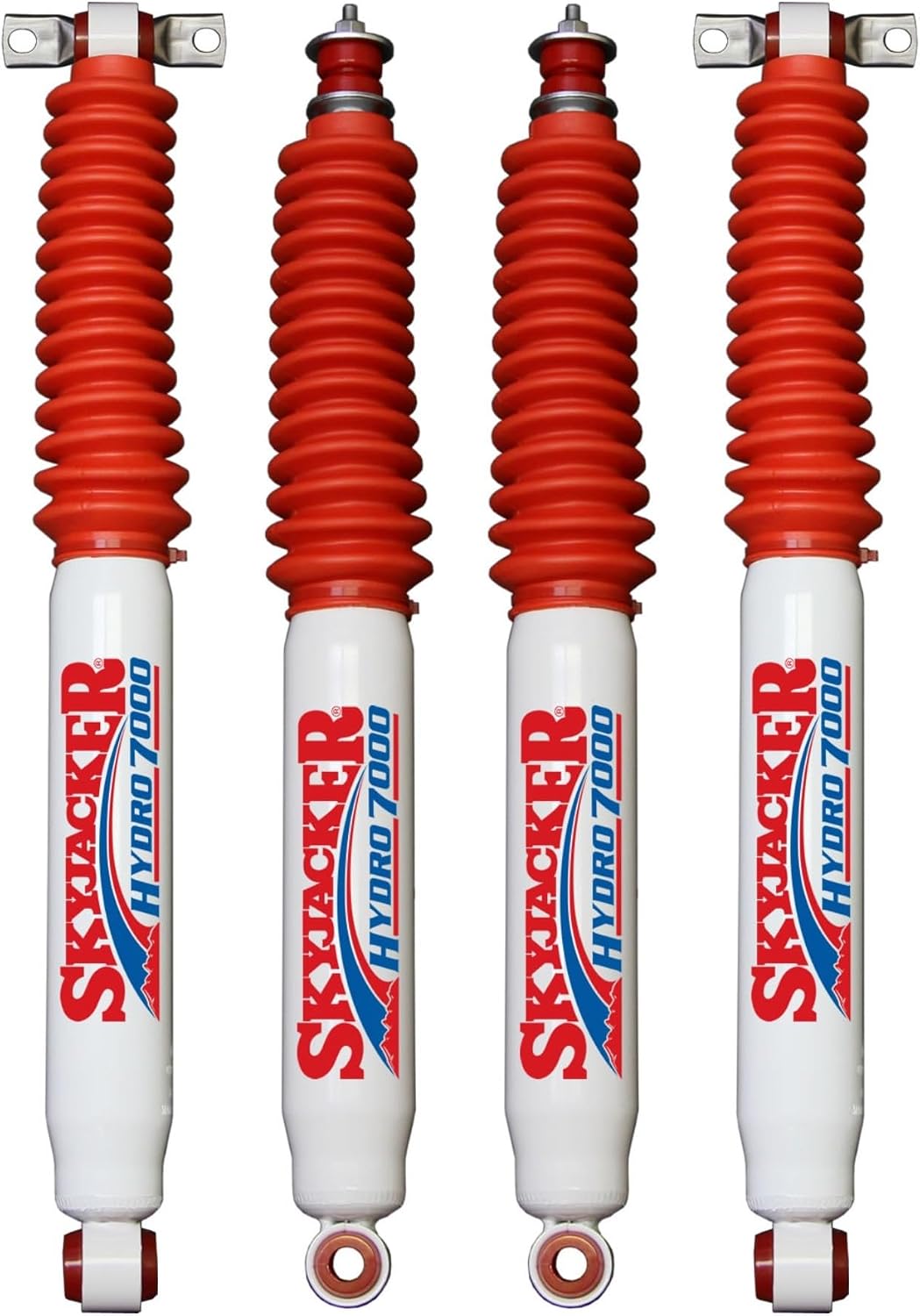TrendsAuto Set of Hydro 7000 Series Front & Rear Hydraulic Action Shocks fits 2007 2018 Wrangler JK & Rubicon 2WD 4WD with 1-2.5” Front & 2-3.5” Rear Lift | Durable Design | Velocity-Sensitive Valving