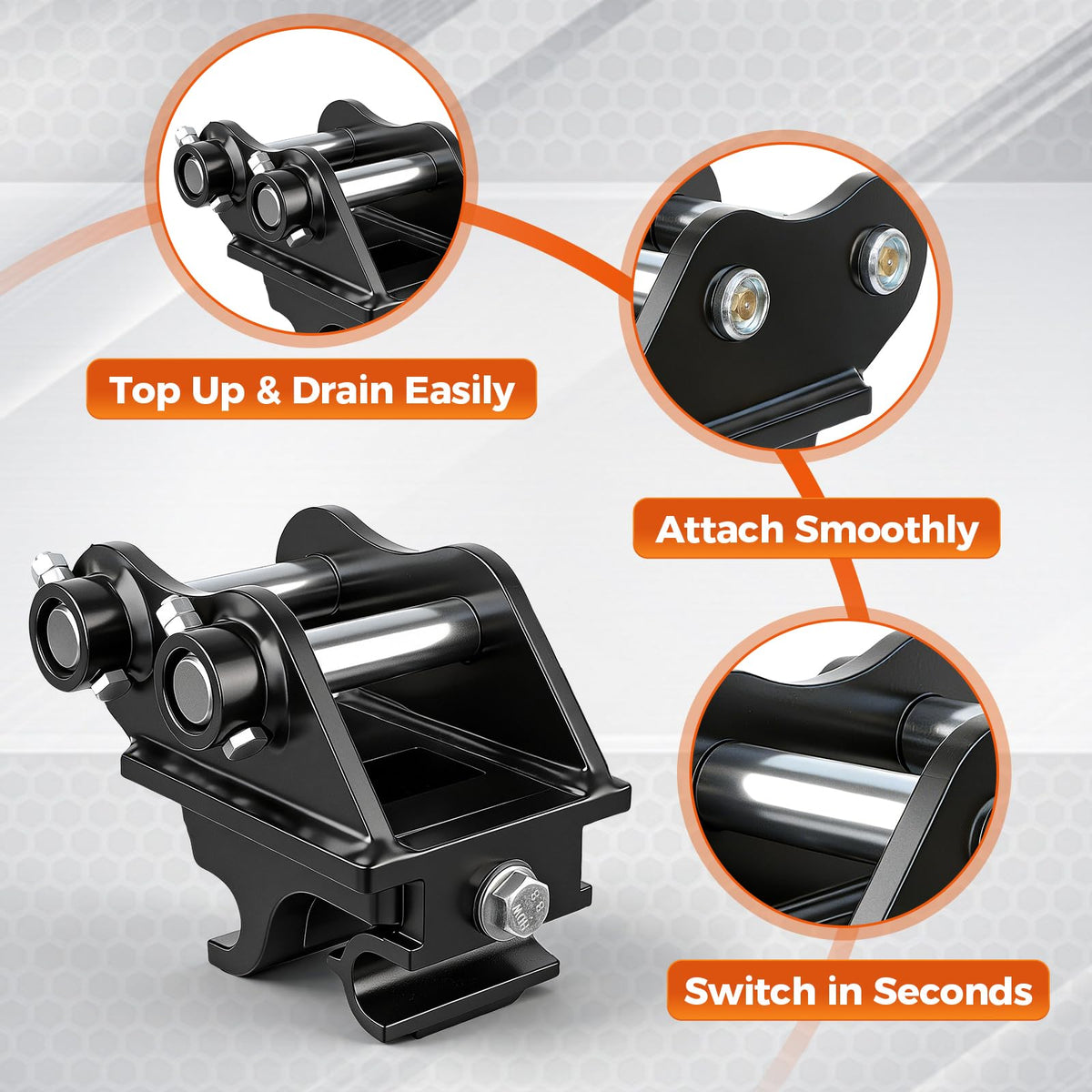 25mm Pin Quick Change Hitch for 0.8-1.8 Ton Mini Excavator