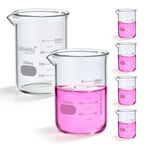 6pcs 250ml 3.3 Borosilicate Glass Thick Beakers, LVA010
