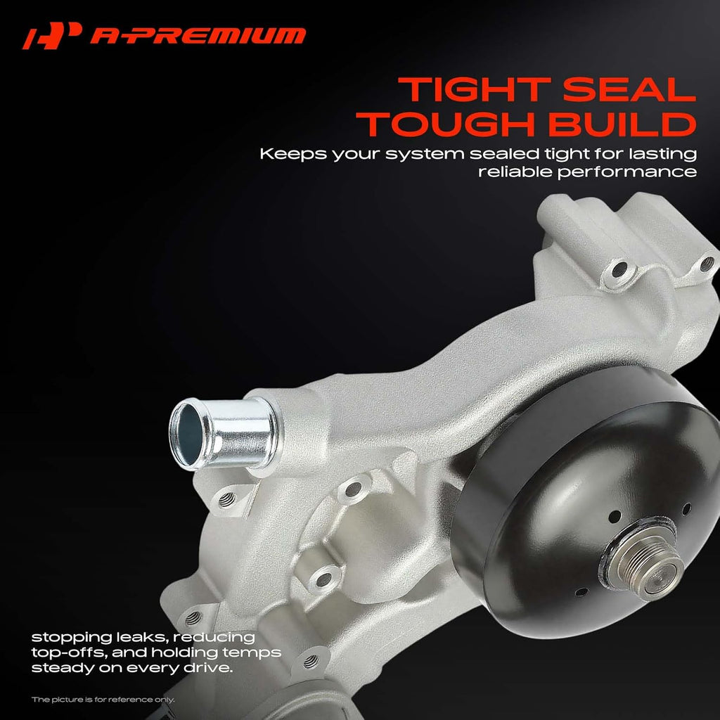 A-Premium Water Pump (W/ Thermostat) Compatible with Chevy, GMC, & Cadillac Models, 4.8L 5.3L 6.0L - Silverado, Tahoe, Suburban, Sierra, Yukon, H3 - Replace# AW6009 45002 252-901