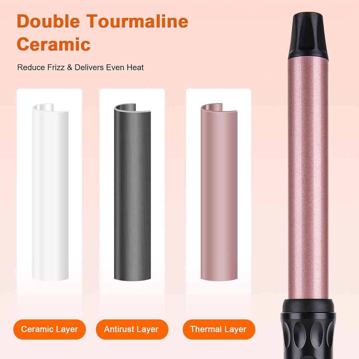1 Inch Curling Wand, Ceramic Wand Curling Iron for Medium to Long Hair | Clamp-Free Design for Long-Lasting Waves &
