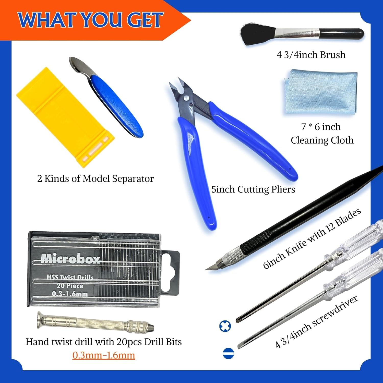 Gundam Model Tool Kit, 64pcs Hobby Modeler Basic Tool Set for Minature Bandai Models, Cars, Airplanes, Buildings