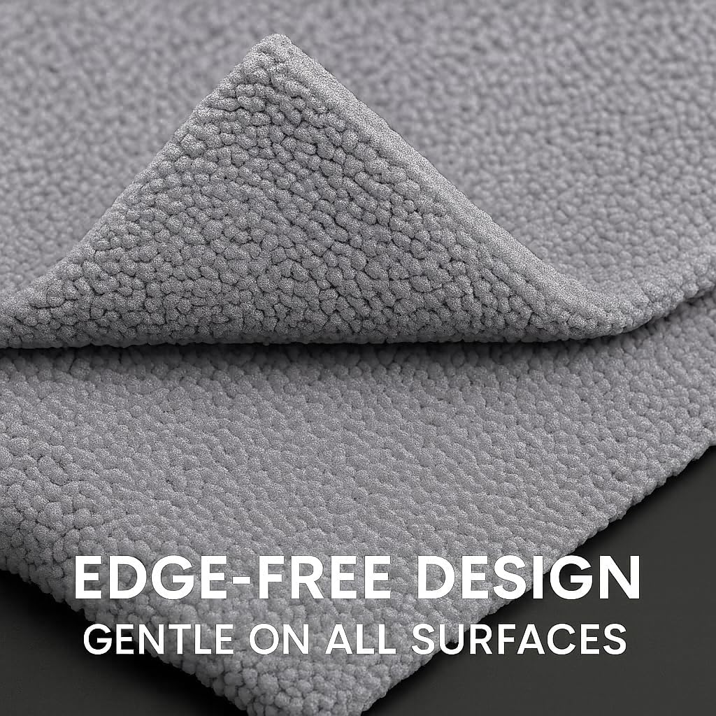 Paks - Edgeless Microfiber Towels 4-Pack - Car Detailing Wash Cloths for Cleaning - 16x16 Car Drying Towel - Lint