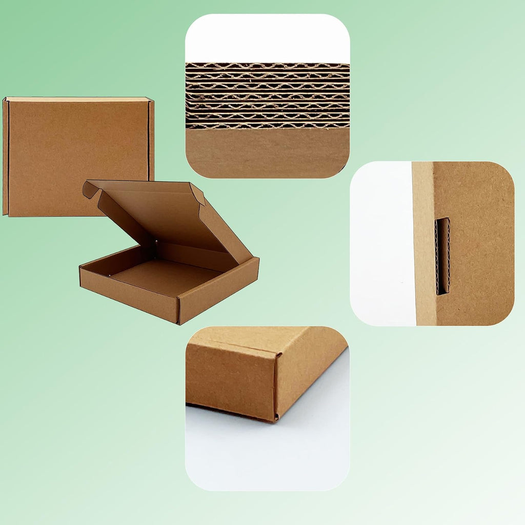 6x5x1 inch Small Shipping Boxes 50 Pack, Brown Corrugated Cardboard Mailers