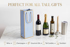 2 Pack Blue Wine Gift Bags, 14" Premium Paper Bottle Bags w/Handles