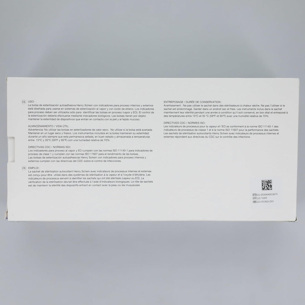 Self-Sealing Sterilization Pouches, 5.25" x 10", 200 Ct | Medical-Grade Paper, with Indicator, Built In Color Change