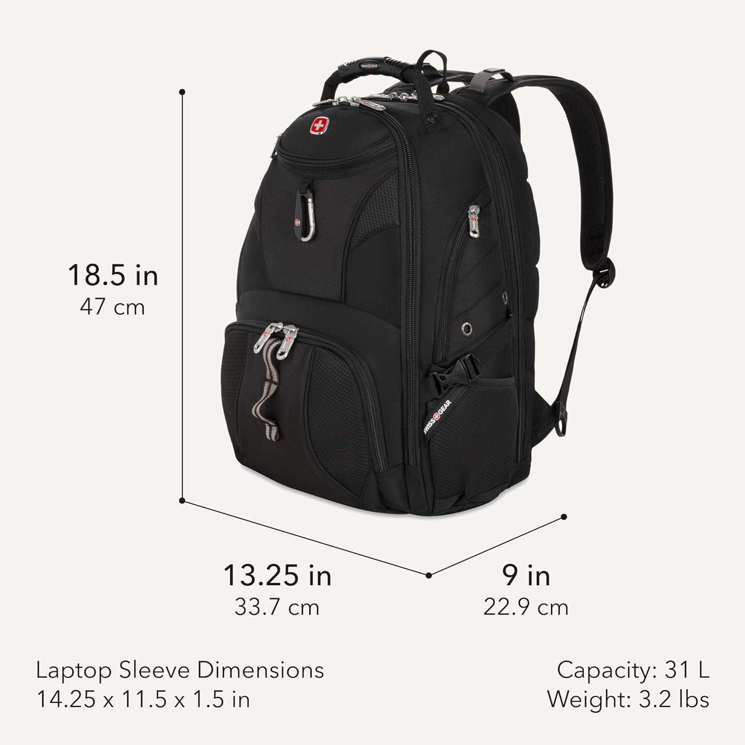 1900 ScanSmart Laptop Backpack, Fits Most 17-Inch Laptops, TSA-Friendly Lay-Flat Design, RFID Protection, and Tablet