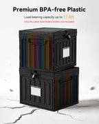 Lockable Plastic File Box with Lid for Letter-Size