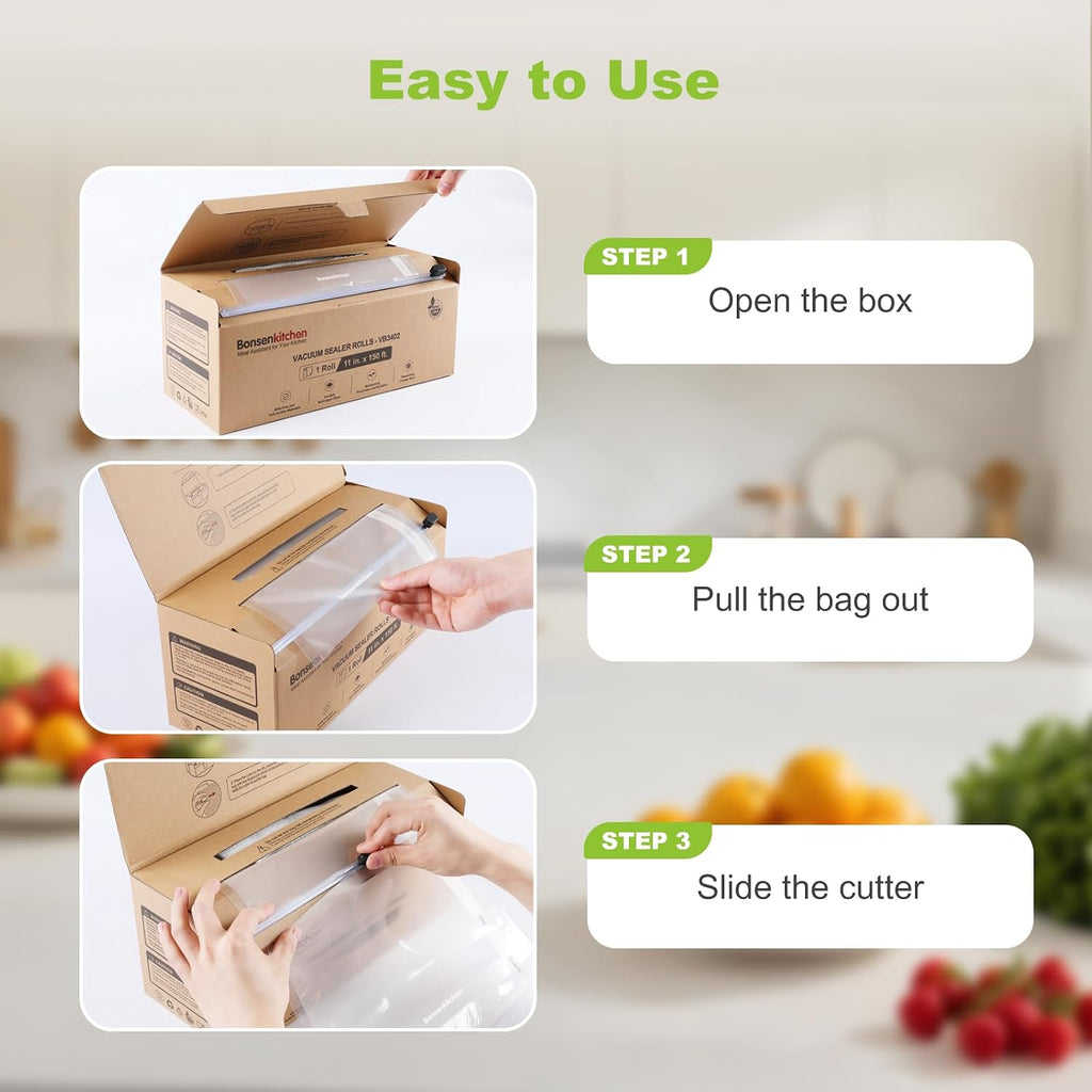 11"x150' Vacuum Sealer Bags with Cutter for Food Storage