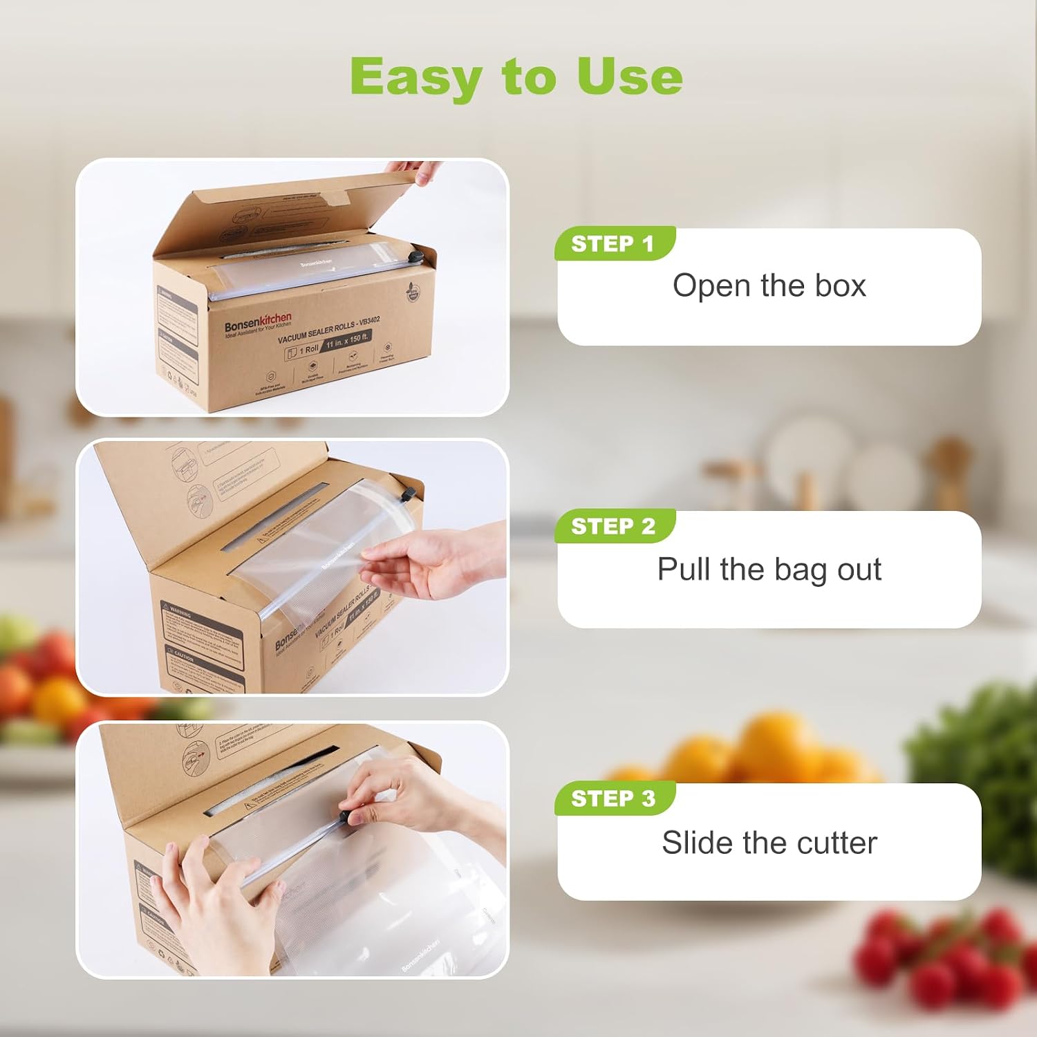 11"x150' Vacuum Sealer Bags with Cutter for Food Storage