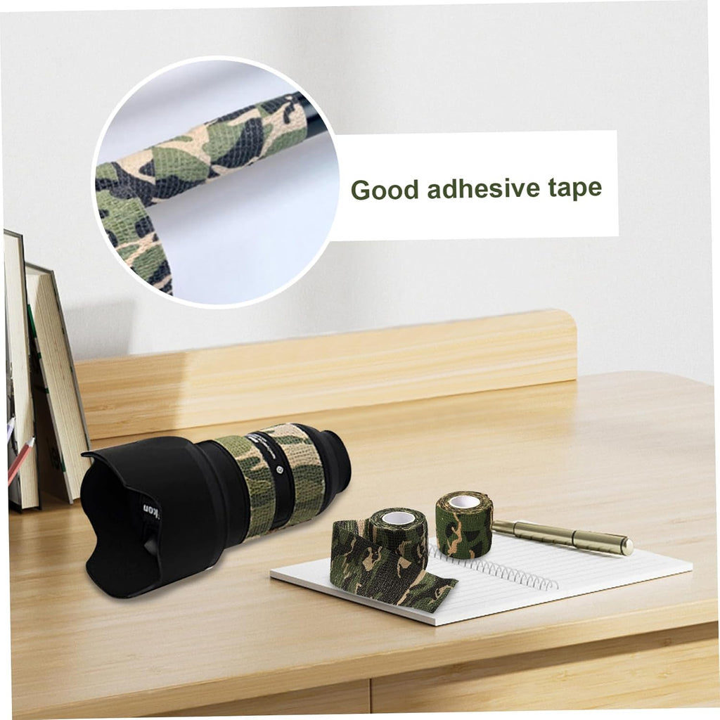 Camouflage Tapes, 2PCS 14.8ft Long self-Adhesive Camo Wrap, Elastic Camo Duct Tape, Cuttable Reusable Form Tape for