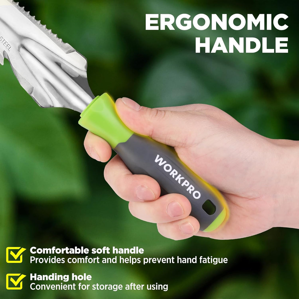 Hand Weeder Puller, 5-in-1 Stainless Steel Garden Trowel with Soft Handle, Gardening Weeding Tool for Easy Weeder