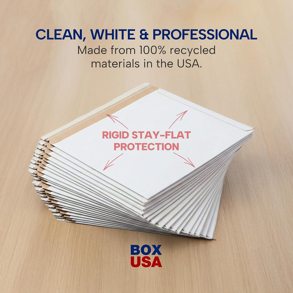 Rigid Mailers 12.75 x 15 (100-Pack) - Cardboard Mailer Envelopes for Photos, Artwork, Certificates - Stay Flat