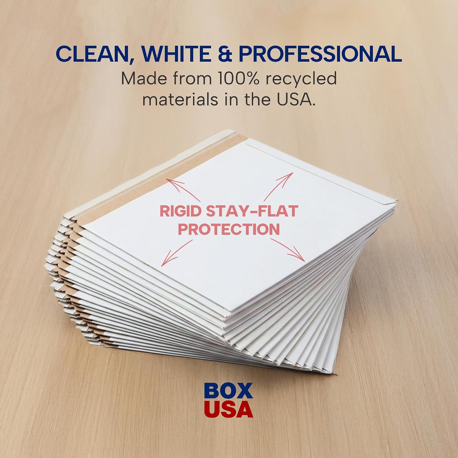 Rigid Mailers 12.75 x 15 (100-Pack) - Cardboard Mailer Envelopes for Photos, Artwork, Certificates - Stay Flat