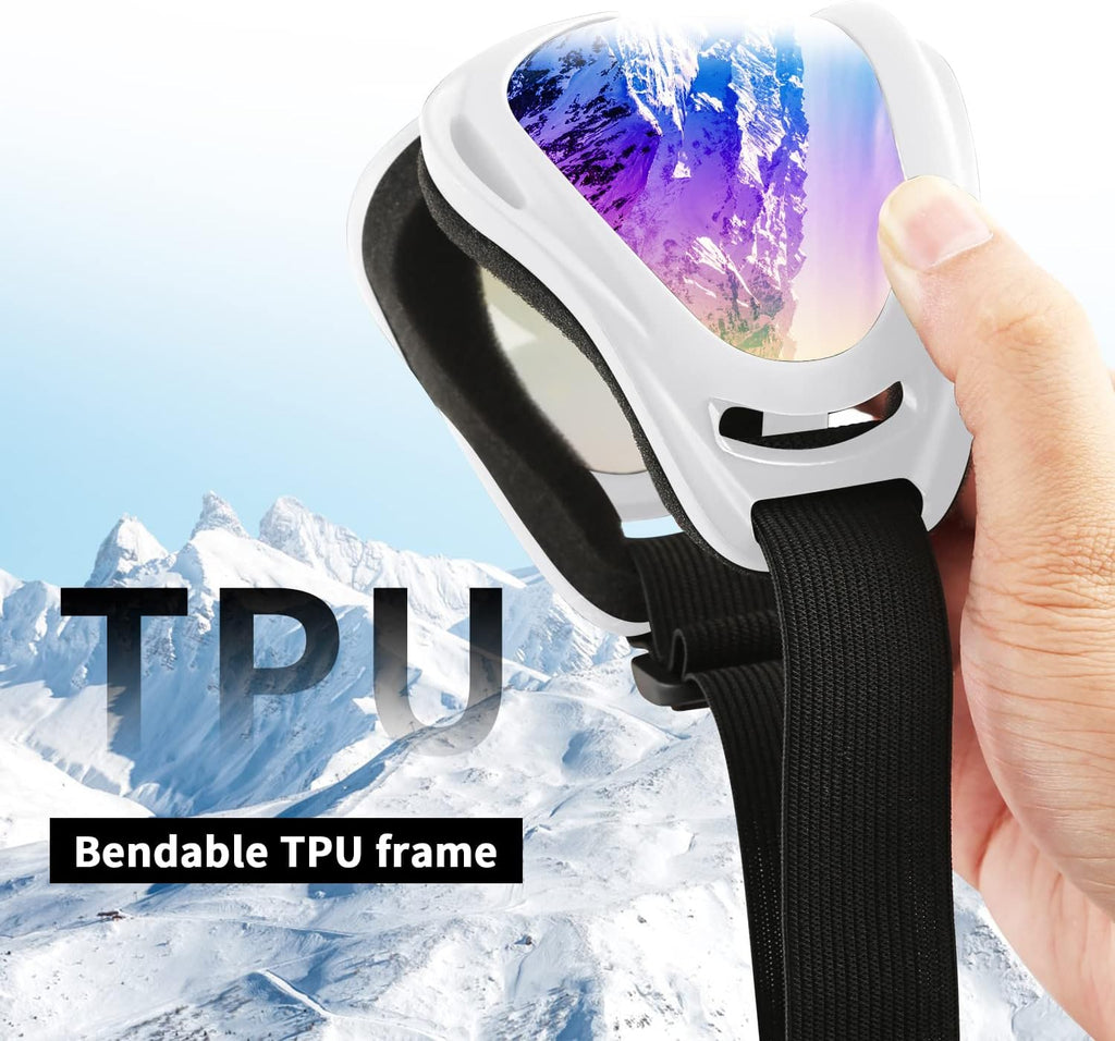 Ski Goggles, 2 Pack Snow Goggles Snowboard Goggles for Men Women Kids | UV Protection Foam Anti-Scratch Dustproof