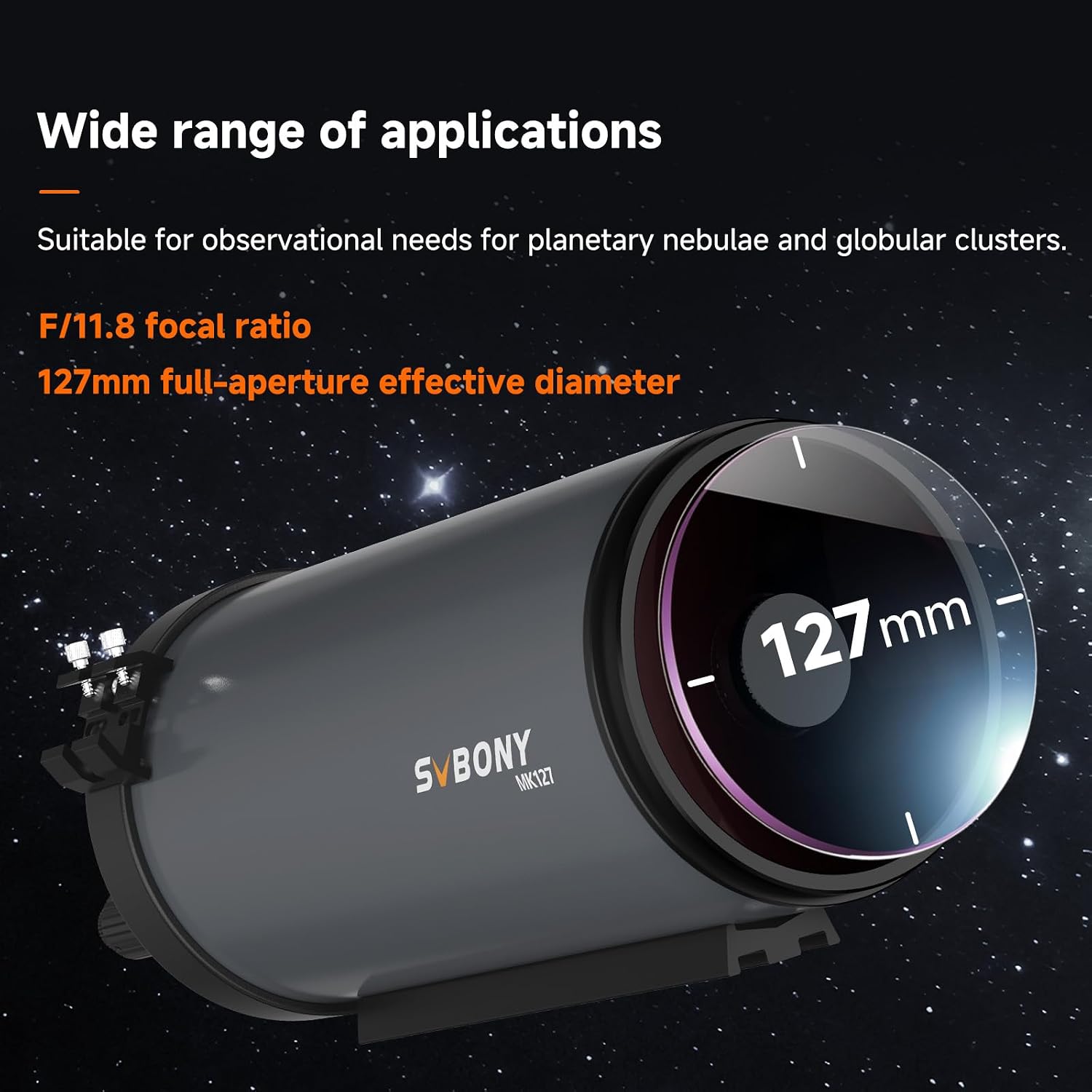 MK127 Astronomy Observation Set for Planetary Observation | MK127 OTA with SV188P Dielectric Mirror Star Diagonal