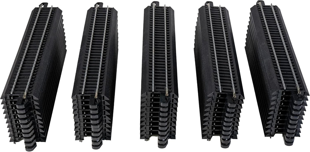 Trains 9" Straight Track Bulk 50Pk Steel Alloy - Roadbed HO Scale | Snap-Fit E-Z Track, 9” Straight Track - Bulk (50
