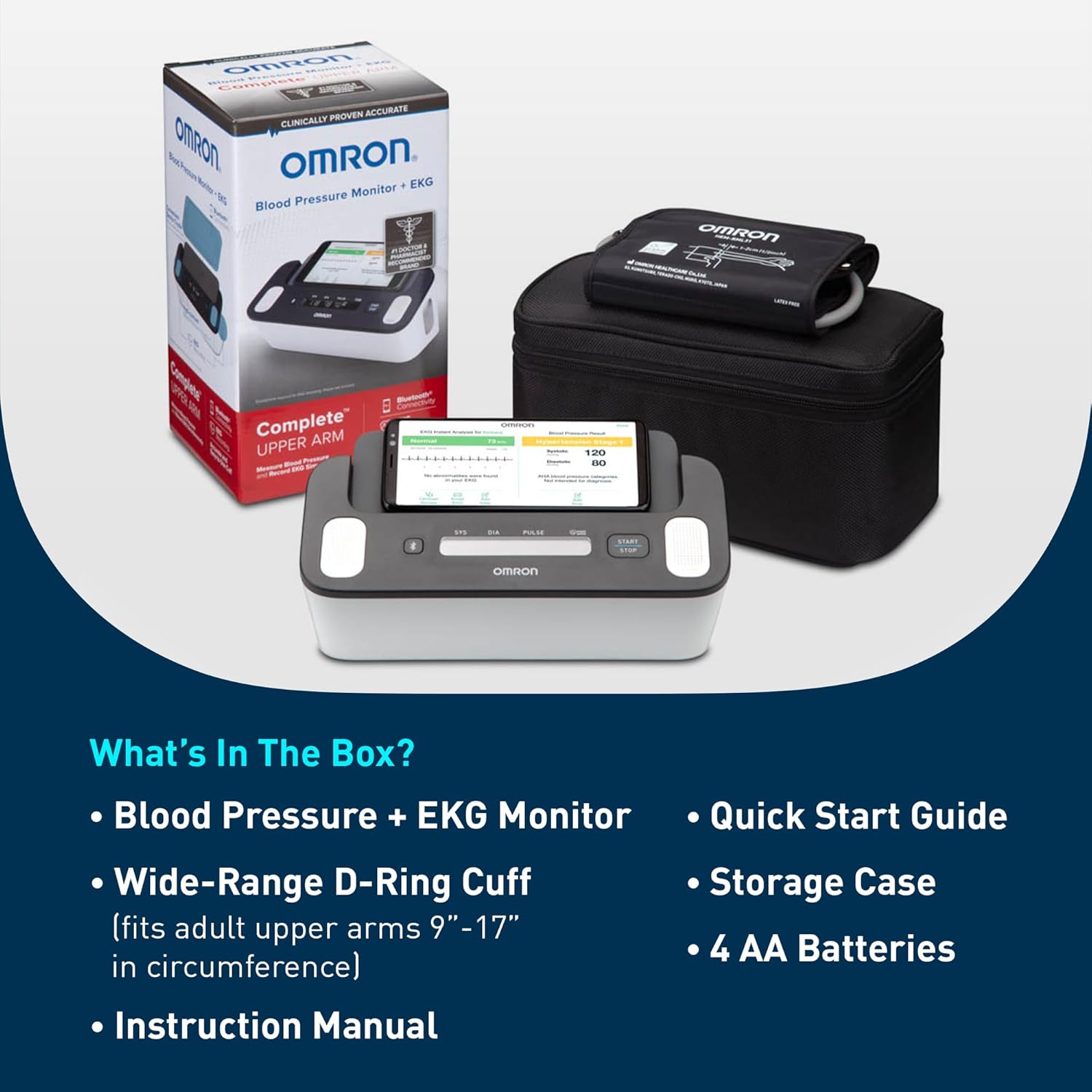 Complete 2-in-1 Blood Pressure Monitor + EKG for Home Use & Upper Arm Blood Pressure Cuff - #1 Doctor & Pharmacist