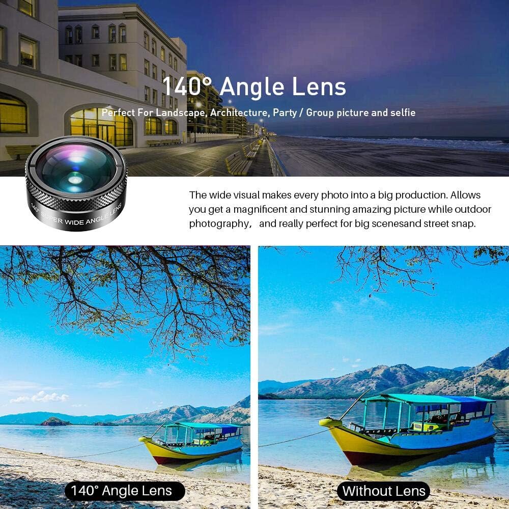 11 in 1 Phone Camera Lens Kit - Wide Angle Lens & Macro Lens+Fisheye Lens+ND32//CPL/Color Lens/Star+Kaleidoscope Lens