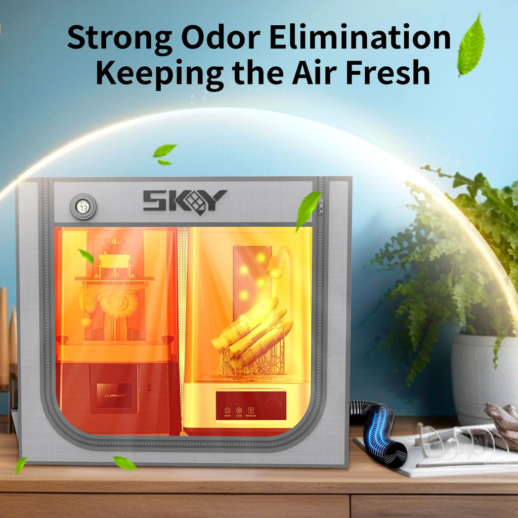 SKOUPHY Double Space Resin 3D Enclosure with Ventilation Kit LED Light