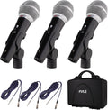 3 Piece Professional Dynamic Microphone Kit Cardioid Unidirectional Vocal Handheld MIC with Hard Carry Case & Bag