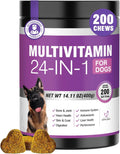 24-in-1 Dog Vitamins and Supplements 200 Ct Dogs Multivitamin Chewable Contain Chondroitin Probiotics Omega-3