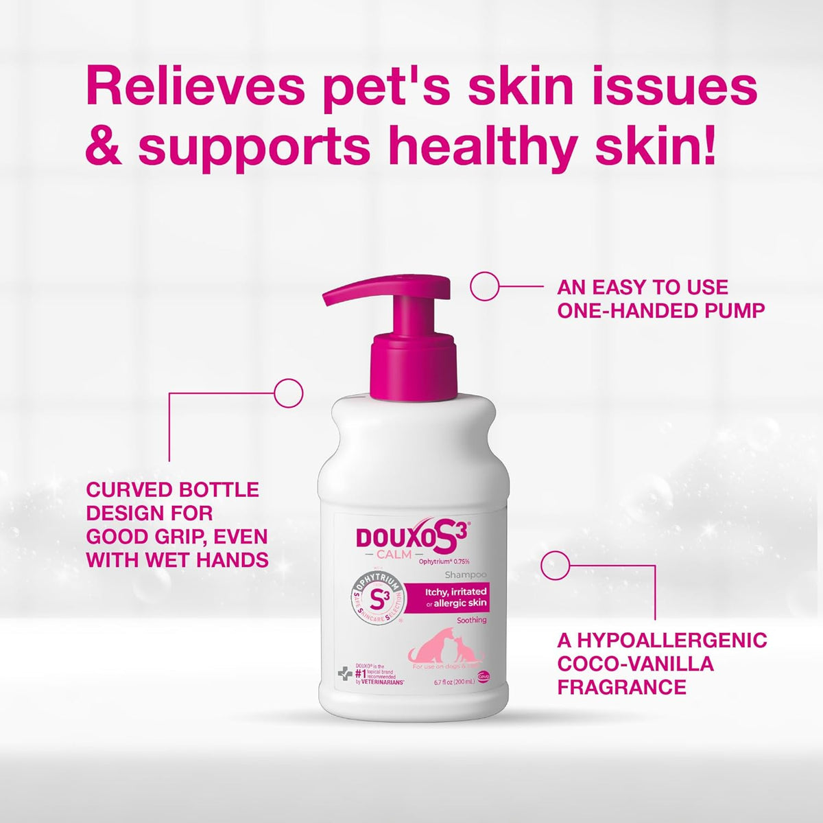S3 Calm Dog Shampoo for Itchy Skin Relief, Dog Shampoo for Allergies and Itching, Soothes Itchy, Irritated or