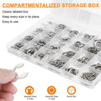 312Pcs Retaining Ring Kit with E-Clips (2.0-15mm) & C-Clips (M7-18) 304 SS