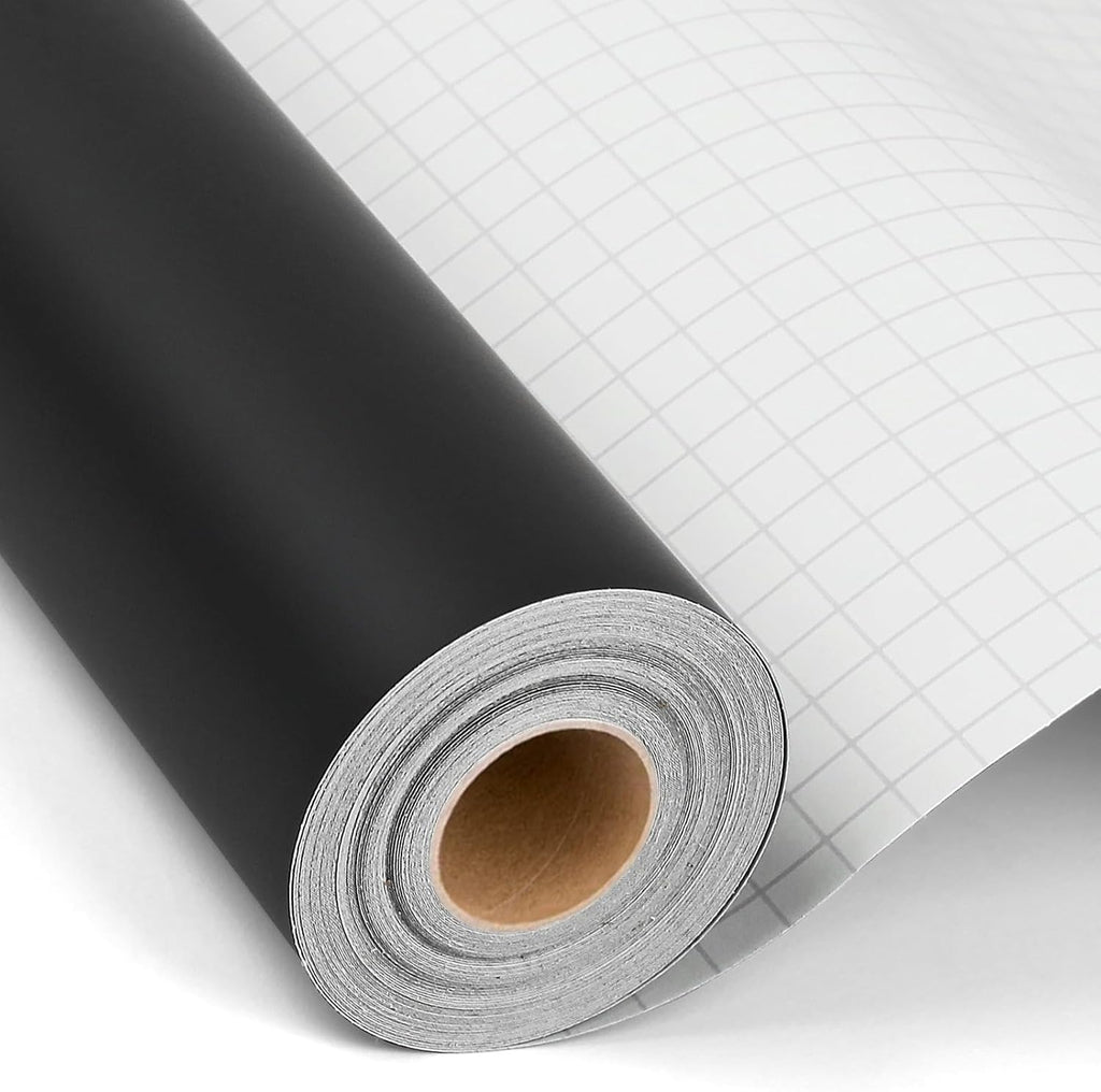 12'' x 42Ft Matte Black Permanent Vinyl Roll - Permanent Adhesive Vinyl Roll for Silhouette, Cameo Cutters, Signs