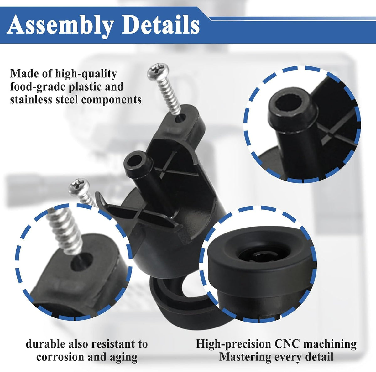 2 Pack Espresso Machine Water Tank Inlet Connection Kit with Gaskets