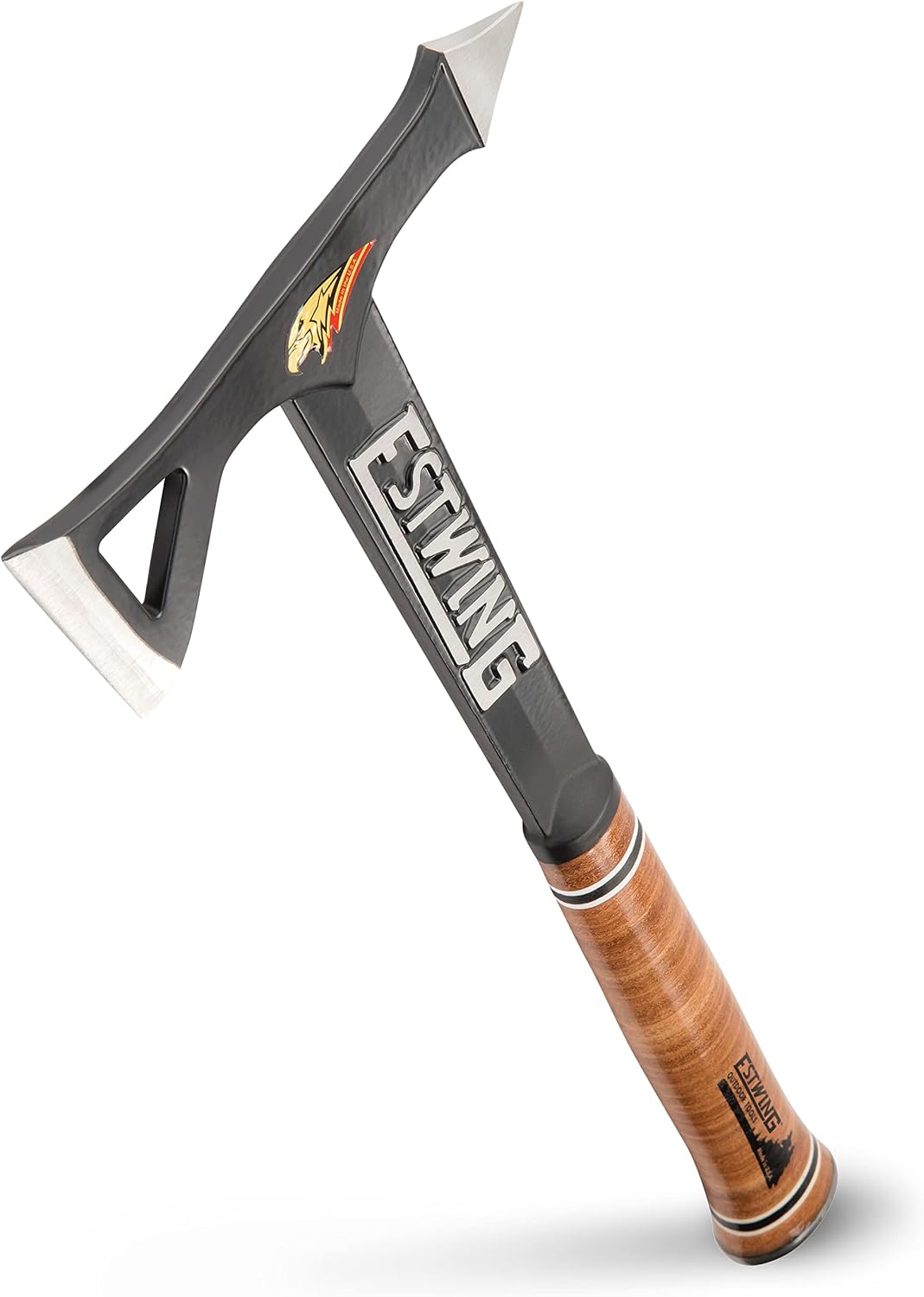 16.25" Tomahawk Axe, 16.25" Leather Grip Survival Axe, ETA | Made in USA, Outdoor Versatility, Genuine Leather Grip